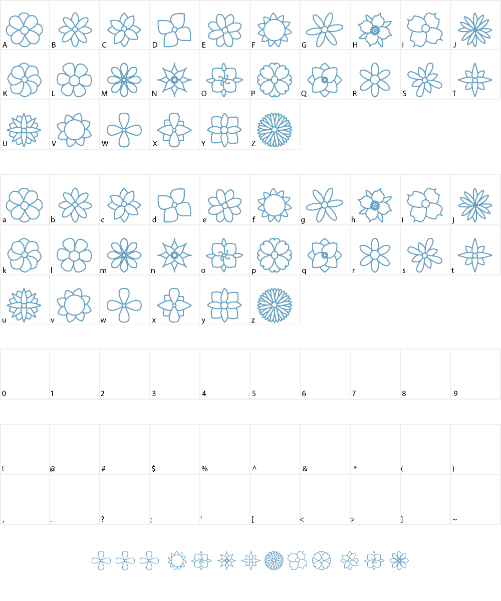 Flowers St Font Character